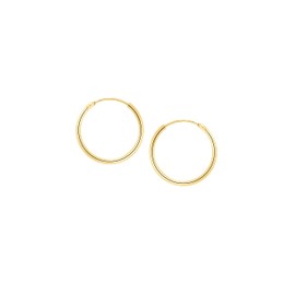 My Gold Leyla Women's / Girls' Creole Earrings Real Yellow Gold 333 or 585 Gold (8/14 Carat) Diameter 15 mm Gold Earrings, Yellow Gold, No Gemstone