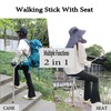 PLOGGING Walking Cane with Seat for Men & Women,Portable Cane