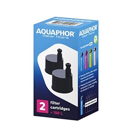AQUAPHOR City Filter Cartridge 2-Pack I Filter with Activated Carbon I for All Aquaphor City Bottles I Filters While Drinking I Reduces Chlorine