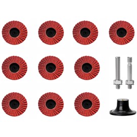 Set of 20 Feroflex Mini Serrated Discs Professional Quality 2 Inch 50 mm, Grit 40, Premium Ceramic for Metal, Stainless Steel, Rust, Steel Slat Discs Sanding Disc (Grit 40, 20) + Disc Pad Holder 6 mm