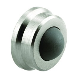 Prime-Line Products J 4647 Tope de pared para puerta, con parachoques de goma, 2.5 cm, cromo cepillado, Cromado