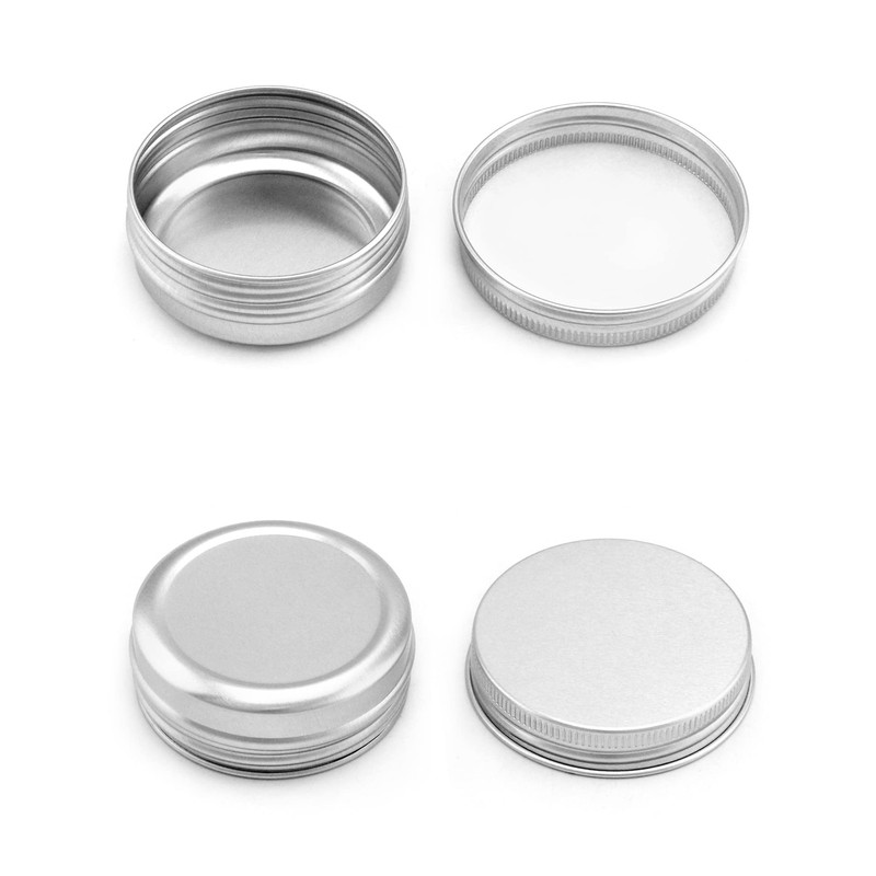 QWORK Pack of 30 Aluminium Cream Containers with Lids, Round