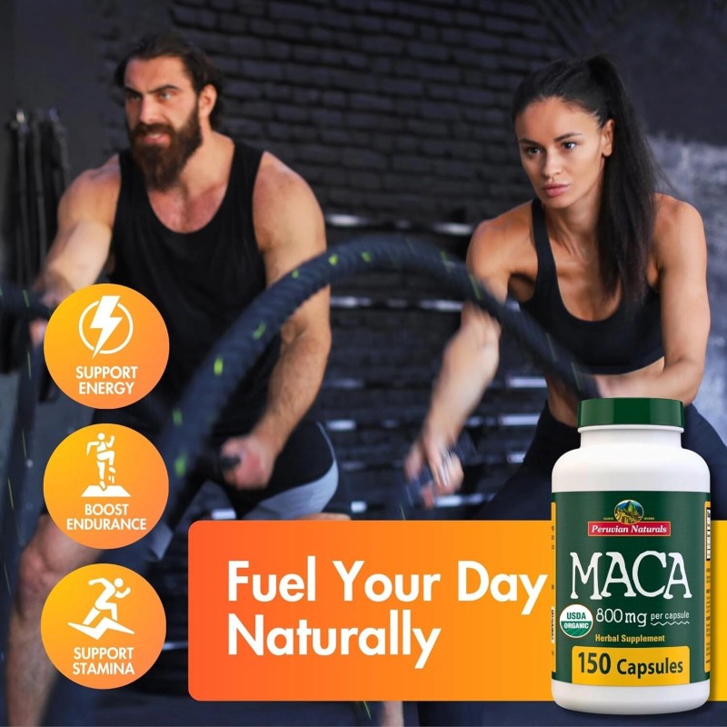 Organic Black Red Yellow Maca Root Capsules 150 Pills for