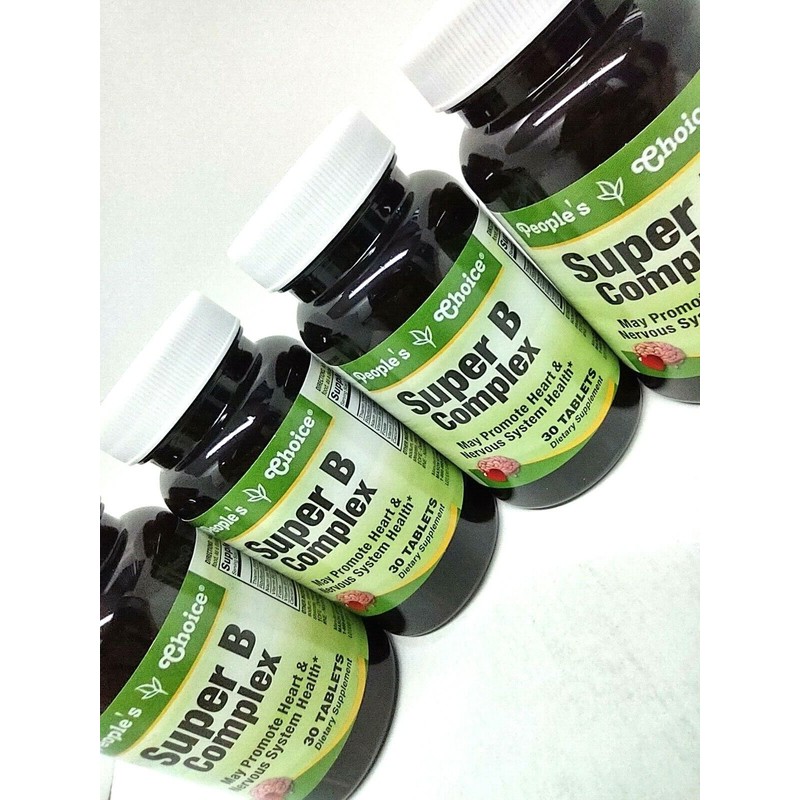 People's Choice LOT 4 x Super B Complex 30 Tablets/Bottle
