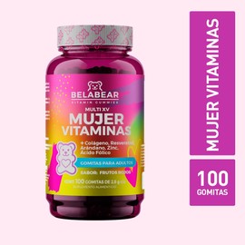 solanum Belabear Women's Multivitamin Resveratrol, Cranberry, Colágeno y Ácido Fólico 150 Gomitas de 2,8 g c/u
