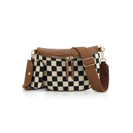 TikTok Viral 3-in-1 Checkerboard Bag • Convertible Chest/Waist Pack with Dedicated AirPods Pocket • Trendy Crossbody for Gym Travel EDC | Aesthetic Y2K Fashion Accessories 2025