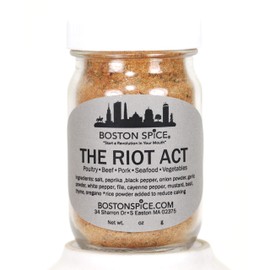 Boston Spice The Riot Act Gourmet Seasoning Blend Dry Rub Poultry Chicken Beef Meat Steak Seafood Fish Vegetables Smoked BBQ Grill Grilling Barbecue Camping Cookout Baked Approx 1/2 Cup Of Spice