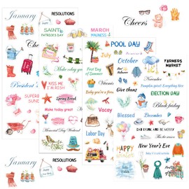 Daily Planners Holiday Seasonal Sticker Seasonal Planner Sticker Happy Scrapbook Supplies Stickers Calendar Journaling Stickers for Calendar Planning Scrapbook Journal 4 Sheet