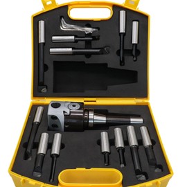 HFS (R) Boring Head R8 Shank Carbide Boring BAR Set Bridgeport Milling (F1-3IN 2/4IN 12PCS)