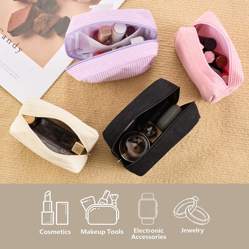 Gvhntk 4 Pcs Small Makeup Bag for Purse Mini Cosmetics