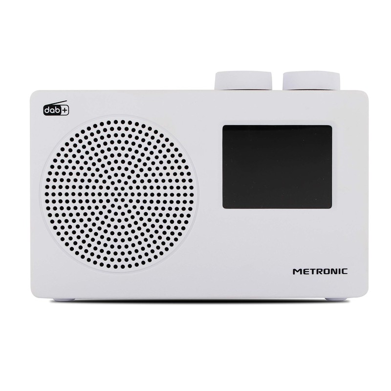 METRONIC 477252 DAB Radio (DAB+, FM, Portable, Block Design) White