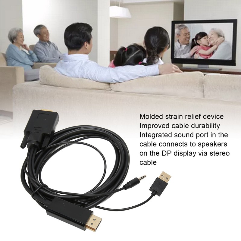 VGA to DP Connector Cable HD Video Converter Cable with