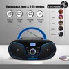 LONPOO Stereo CD Boombox Portable Bluetooth Digital Tuner FM Radio