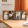 DUENPY 4 Folding 4x6 Picture Frame Horizontal Engineered Wood Accordion