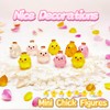 EVDERS 40Pcs Mini Resin Chicken Figurines, Luminous Little Chick Animals