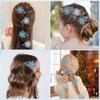8PCS Christmas Snowflake Hair Clip - Christmas Blue White Hair