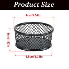 3 Stück Mesh Büroklammerhalter, Büroklammer Aufbewahrung Desktop Organizer Papierklammer Aufbewahrungshalter für Büro Haus Schule (Schwarz)