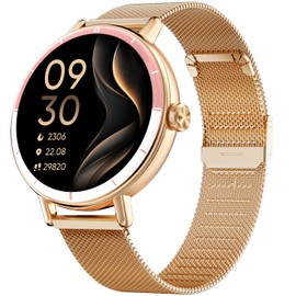 TOOBUR Smart Watch for Women with Two Bands, Fitness Tracker Watch, Heart Rate Monitor, Step Counter, Android & iOS Phones Compatible, Answer/Make Calls, HD Touchscreen, IP68 Waterproof, Rose Gold
