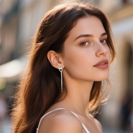 KISSPAT Long Tassel Earrings for Women Solid 925 Sterling Silver Lightweight Hypoallergenic White Gold Plated Stud Earrings Jewelry Gift for Women Girls Weddings Birthday Anniversary, Silver