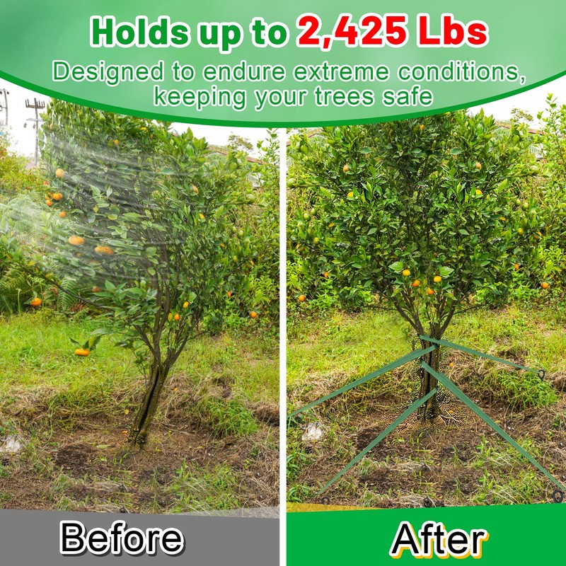 2,425 Lbs Strength Tree Straps - 216FT Tree Tie Support