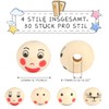 XIEJ Pack of 120 Smile Wooden Beads, 4 Styles Wooden