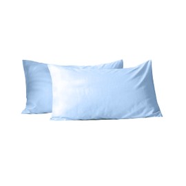 Evolive Ultra Soft Brushed Microfiber Standard Size 20"x30" Pillowcases Pair Set of 2 with Envelope Closure (20"x30" Standard, Light Blue)
