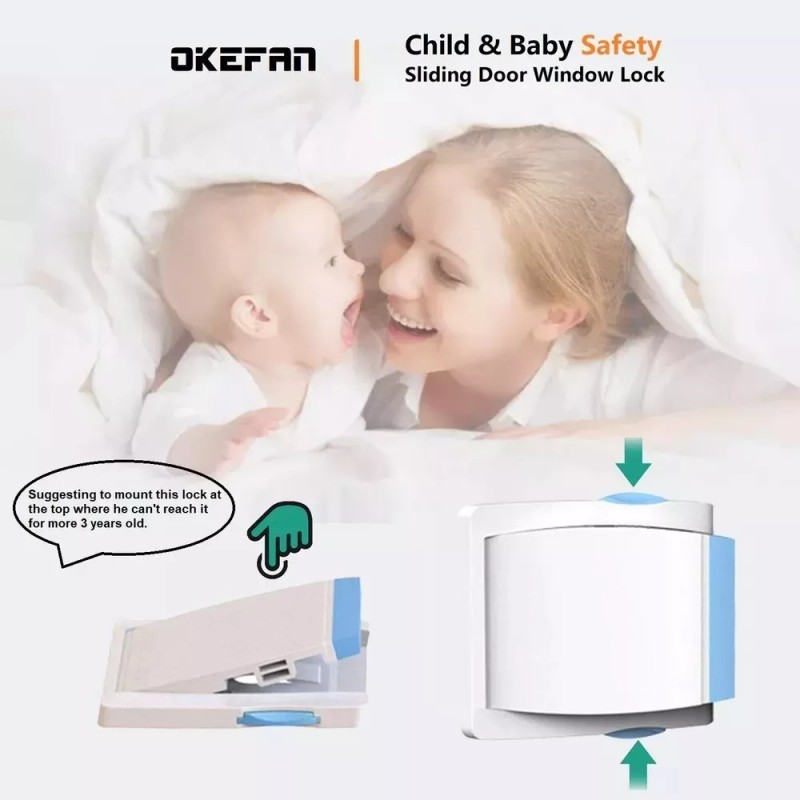 OKEFAn Sliding Glass Door Child Lock OKEFAN 4 Pack Baby