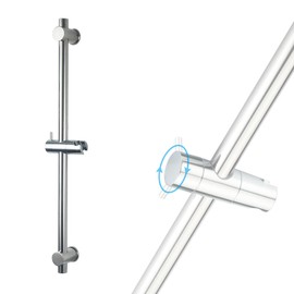 HAMOLER 24 Inch Shower Slide Bar with Adjustable Shower Holder Wall Mount Sliding Bar Stainless Steel Wall Mounted Shower Slide Bar with Adjustable Shower Head Holder, Chrome