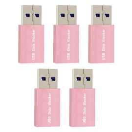 Lyaciomn 5PCS USB Data Blocker Charge-Only USB Blocker Adapter for Blocking Data Sync Protect Against Juice Jacking Pink