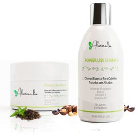 Vegan Power Liss Shampoo Sulphate Free and Mask After Straightening Especially for the Care of Straightened Hair, Keratin Shampoo, Anti Frizz Shampoo, Shampoo After Keratin Treatment