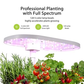 Agrestem Hydroponics Growing System,12 Pods Hydroponics Growing System Indoor Garden with 120 24W Full Spectrum Grow Lights in 5 Colors, Herb garden Up to 16" Height Adjustable,Automatic Timer
