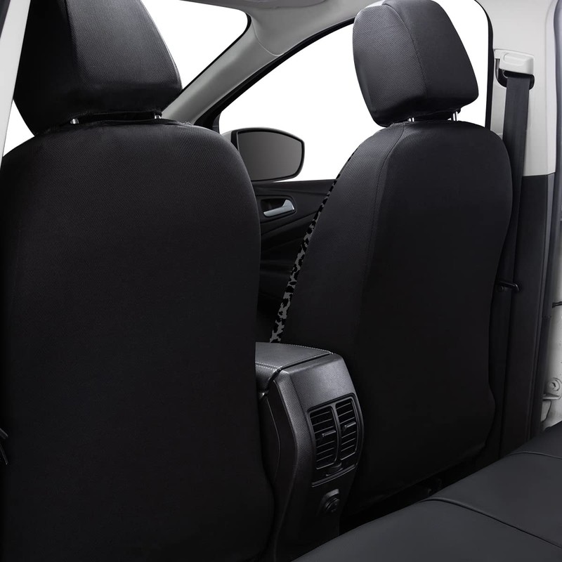 Flying Banner Carbon Fiber Leather Vehicle Seat Covers, Leopard Gray