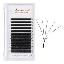 Lunamoon 5D Eyelash Extension, Premade Fans W Lash, Pre-Fanned Ready-to-Use Fan Eyelash Extension, Russian Volume Eyelash Cluster, Artificial Lash (5D/0.07D 14 mm)