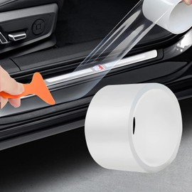 Protector de Borde de Puerta de Coche 3m - con Raspador,Cinta de Borde de Puerta Automática, Anticolisión, Transparente,Película Protectora Anticolisión para la Mayoría de los Coches