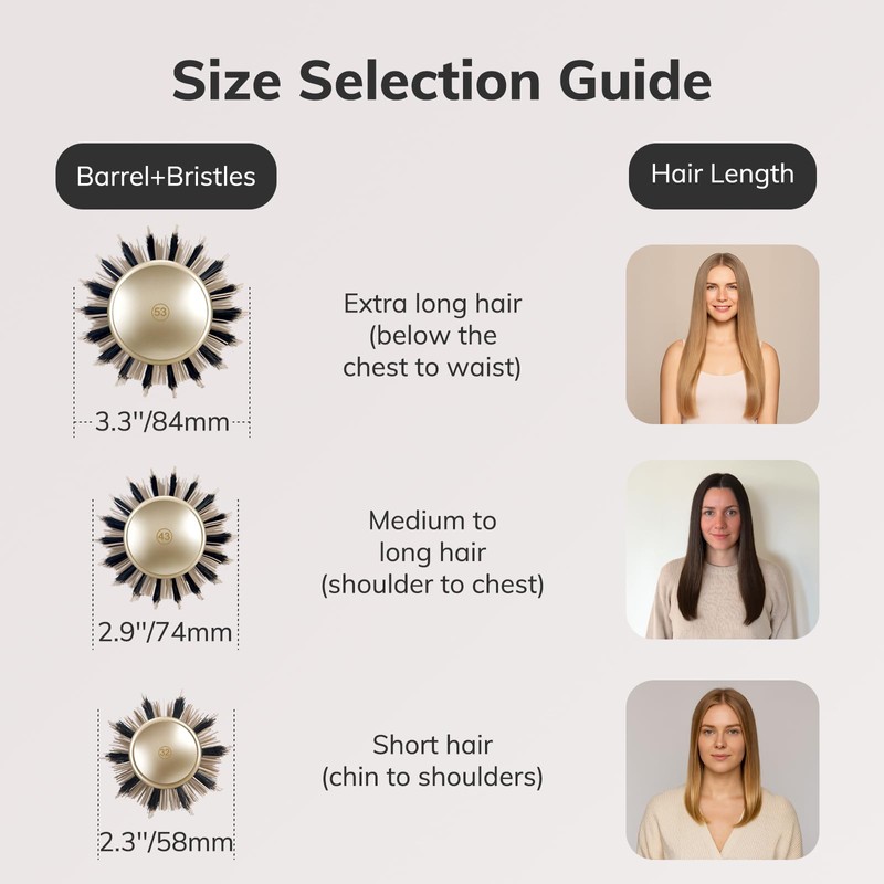 Round Brush for Blow Drying, Nano Thermal Ceramic & Ionic