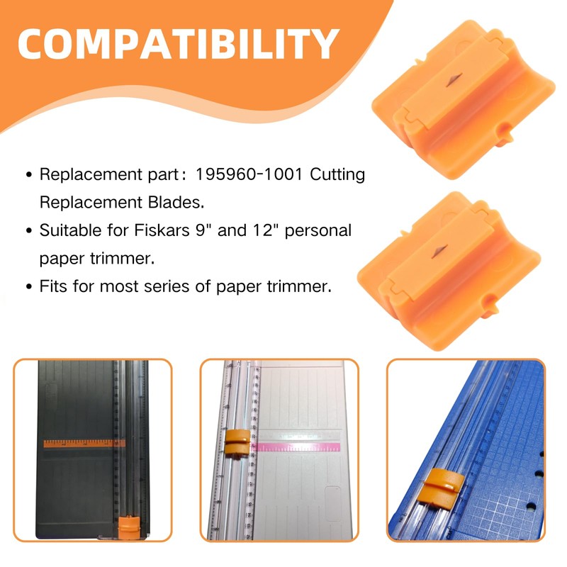 Trimmer Cutting Replacement Blades 195960-1001 for Fiskars Personal Trimmer, 9"