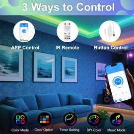 3mm WS2812B COB LED Strip Kit with Controller, 3.28ft Ultra Thin 5V USB Smart IC RGB Individual Addressable Dream Color 240 LEDs/m Flexible Light Tape for Home Stage TV Backlight Gaming Room Theater