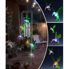 Qeeman Solar Wind Chimes for Outside: Garden Decor Yard House Patio Outdoor Decorations Memorial -Christmas Housewarming Birthday Gifts for Mom Women Grandma Wife Sister
