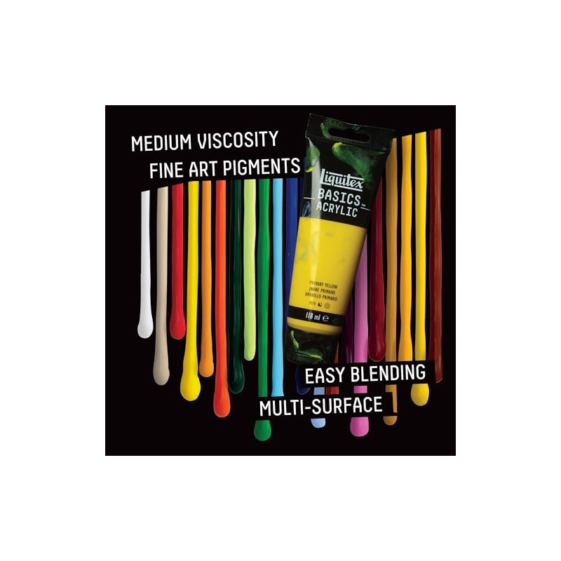 Liquitex BASICS Pintura Acrílica, Tubo de 118ml (4 oz), Negro