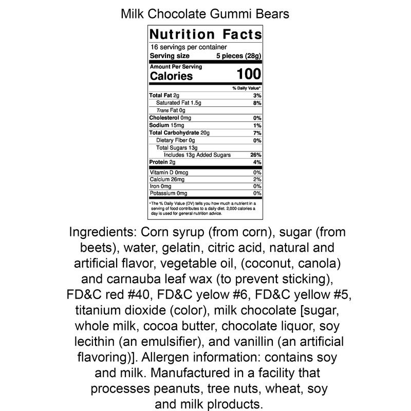 Premium Chocolate Candy (Chocolate Covered Gummi Bears 12 oz. Tub