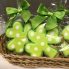 Shamrock Cookies- 6 Decorated Shortbread St Patricks Day Individually Wrapped