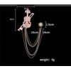 tanxuan Violin Pin Badge Brooch Crystal Rhinestone Metal Chain Tassel