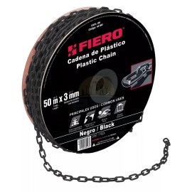 Fiero CAPL-3N Meter of 3mm black plastic chain, 50m spool