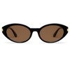 VANLINKER Polarized Retro Oval Sunglasses for Women Men Small Face