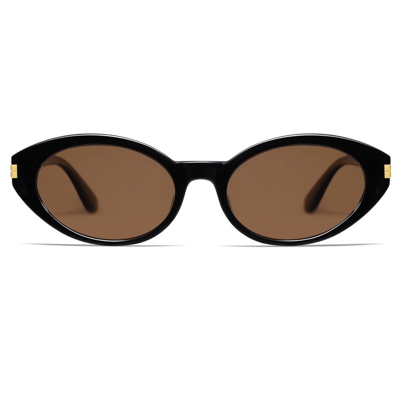 VANLINKER Polarized Retro Oval Sunglasses for Women Men Small Face