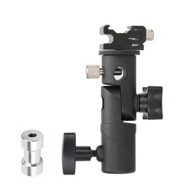 Camera Flash Speedlite Mount Swivel Light Stand Bracket with Umbrella Holder for Camera DSLR, Compatible with Canon Nikon Pentax Olympus, LED Light