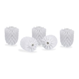 Set of 10 Toilet Brush Heads, Loose Toilet Brushes, 12 mm Thread, Replacement Brush Head, Diameter 7 cm, Replacement Brush Head, White