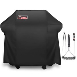 Kingkong 7106 Cover for Weber Spirit 200 and 300 Series Gas Including Grill Brush, Tongs and Thermometer