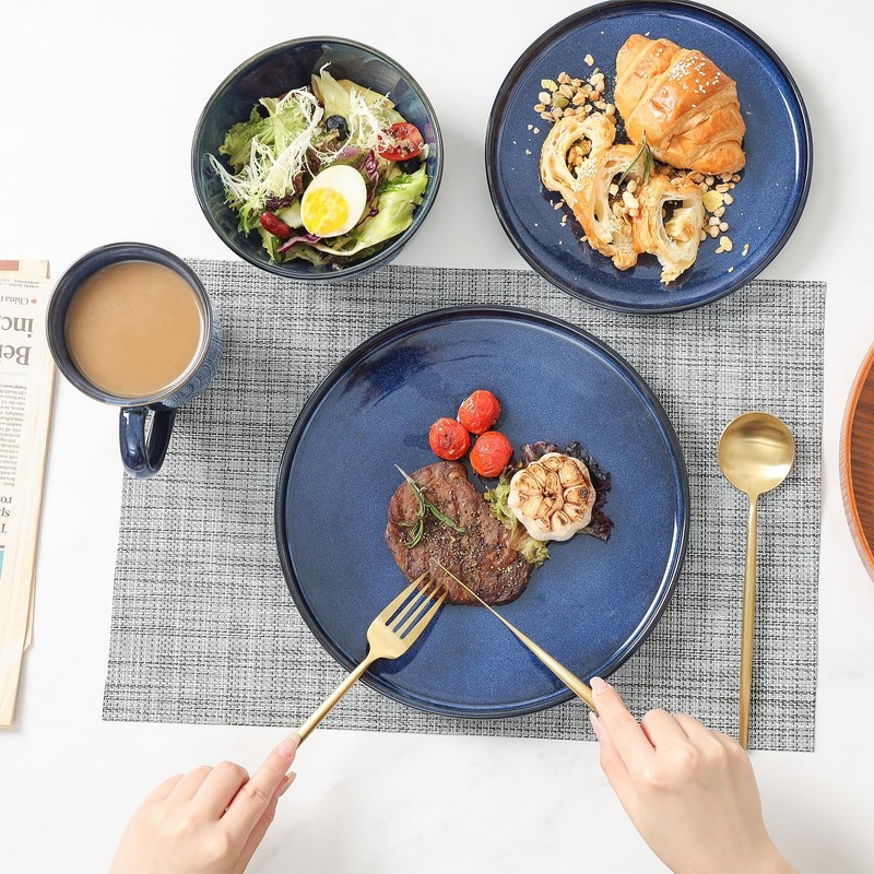 Vicrays Ceramic 12 Pieces Dinnerware Set - Dinner Plates Salad