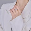 Unbranded 925 Sterling Silver French Style Pearl Cubic Zirconia Ring